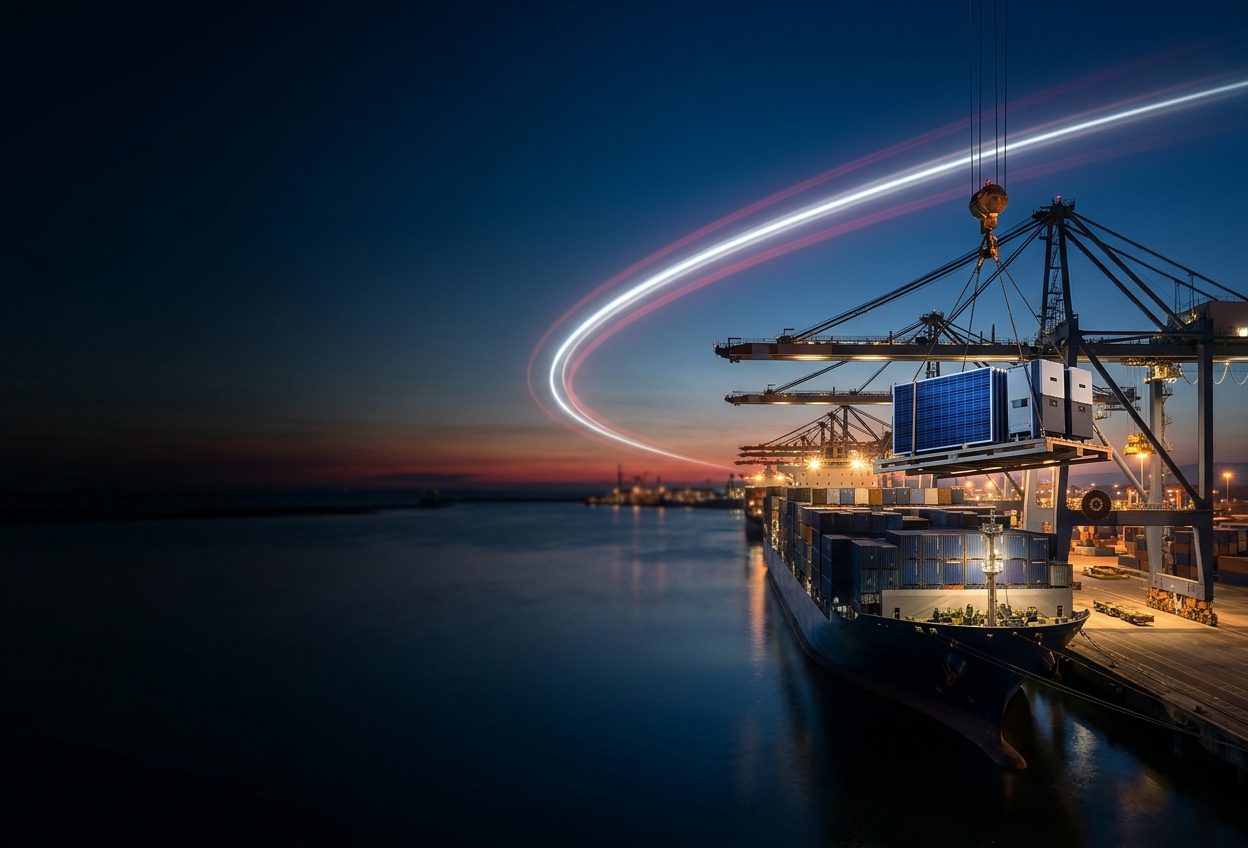 Port with solar equipment