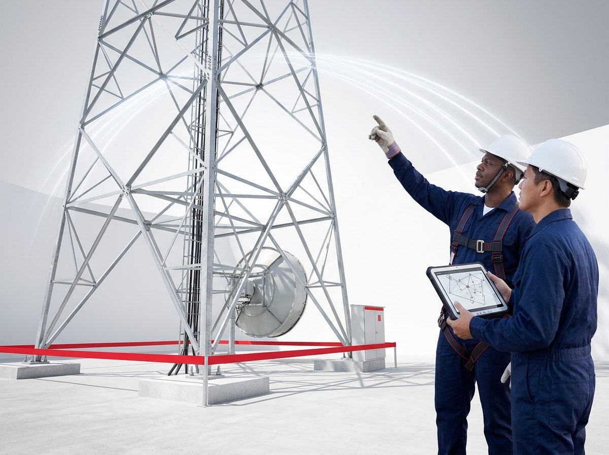 Engineers reviewing a site plan